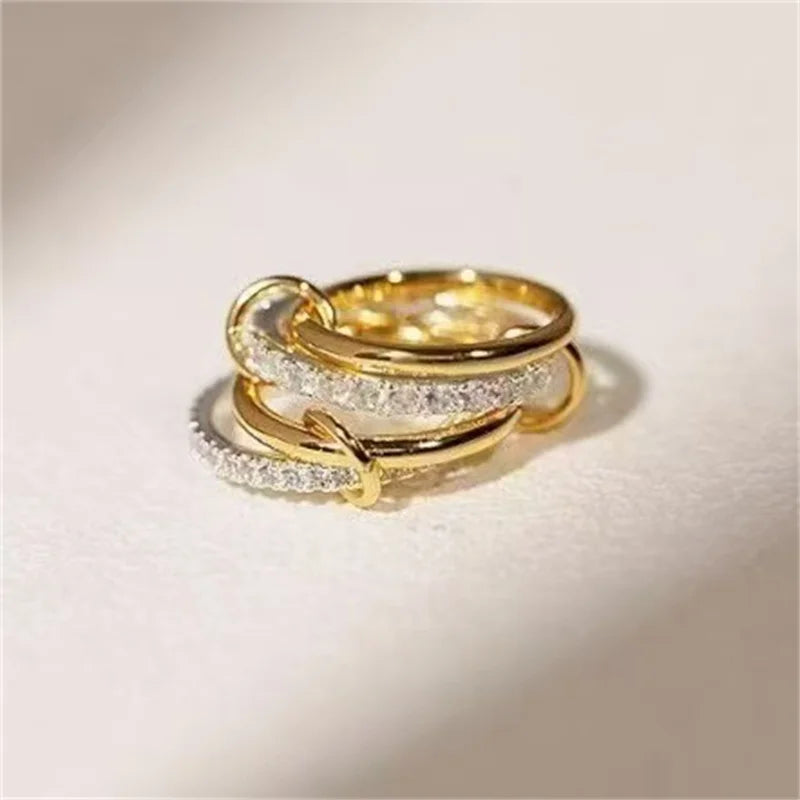 Two-Tone Stacking Ring Set — Four Rings, One Look