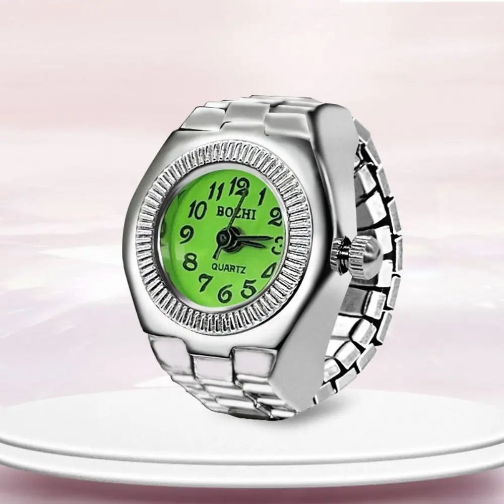 Vintage Finger Watch Ring — Heart Clock Punk Couple Ring