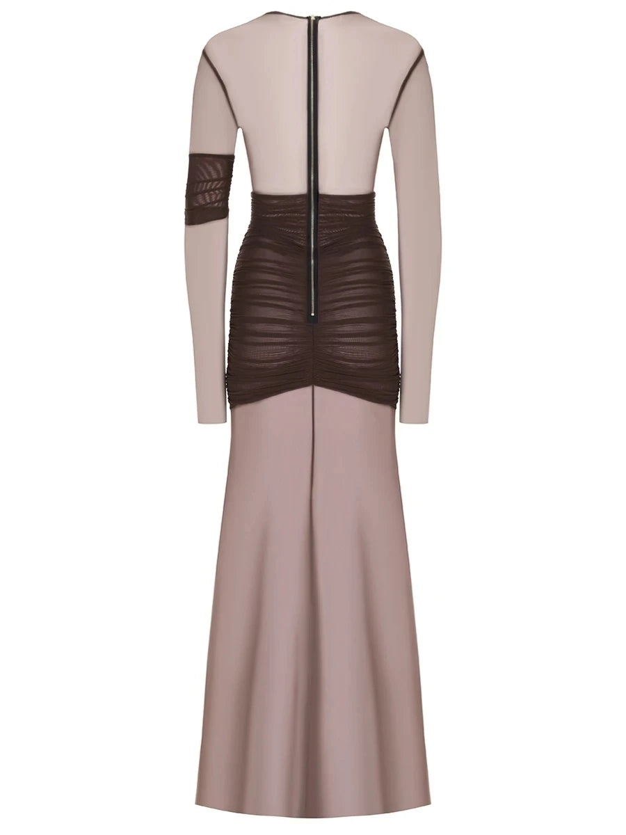 Women's Mesh Patchwork Bodycon Evening Dress