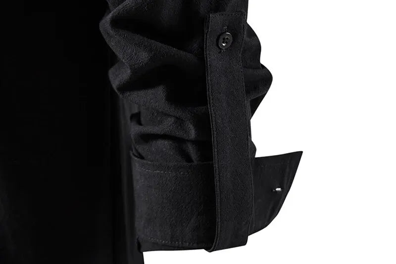 King Billion Men's Shirts Casual Men Cotton Linen Long Sleeve T-shirt Spring Autumn Vintage Shirt US Size Drawstring Neck