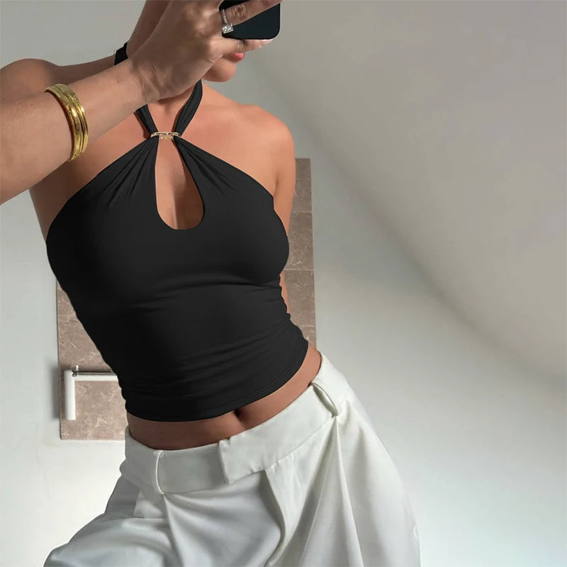Women's Halter Backless Crop Top – Sexy Summer Tank Top