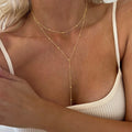 Heart & Butterfly Y-Necklace — Simple Sweater Chain