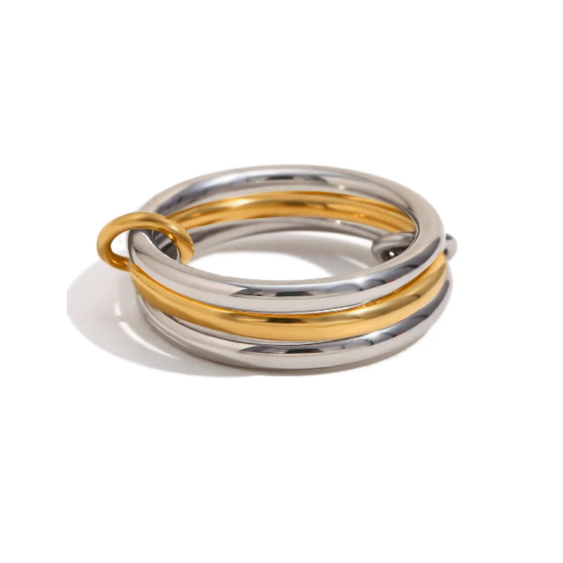 Two-Tone Stacking Ring Set — Four Rings, One Look