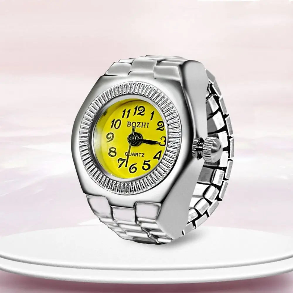Vintage Finger Watch Ring — Heart Clock Punk Couple Ring