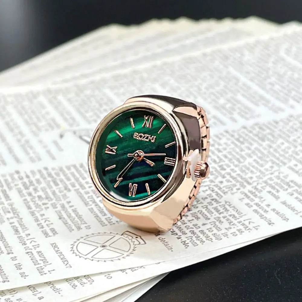 Vintage Finger Watch Ring — Heart Clock Punk Couple Ring