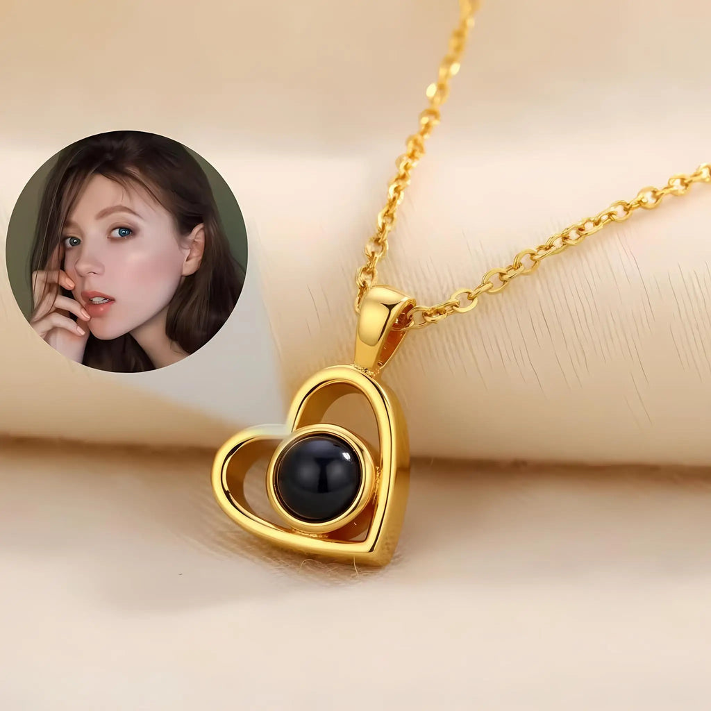 Personalised Photo Projection Necklace — Heart Pendant