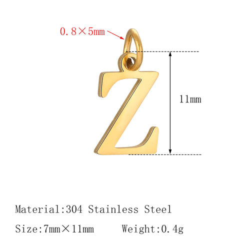 5pcs Stainless Steel Initial Letter Charms A-Z — Gold & Silver