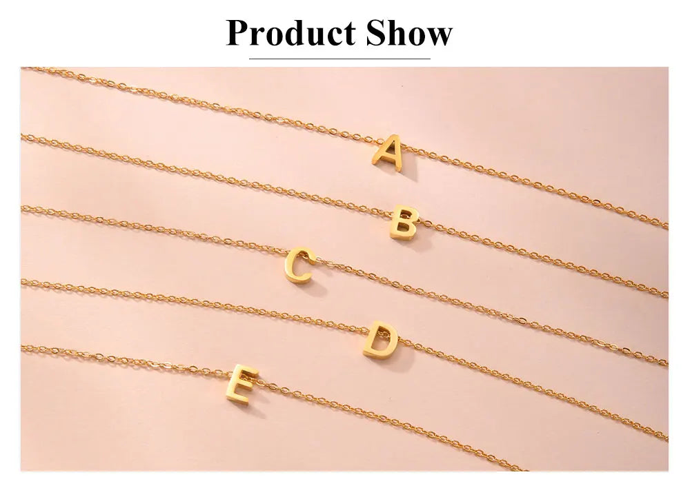 Initial Letter Pendant Necklace A-Z — Gold & Silver