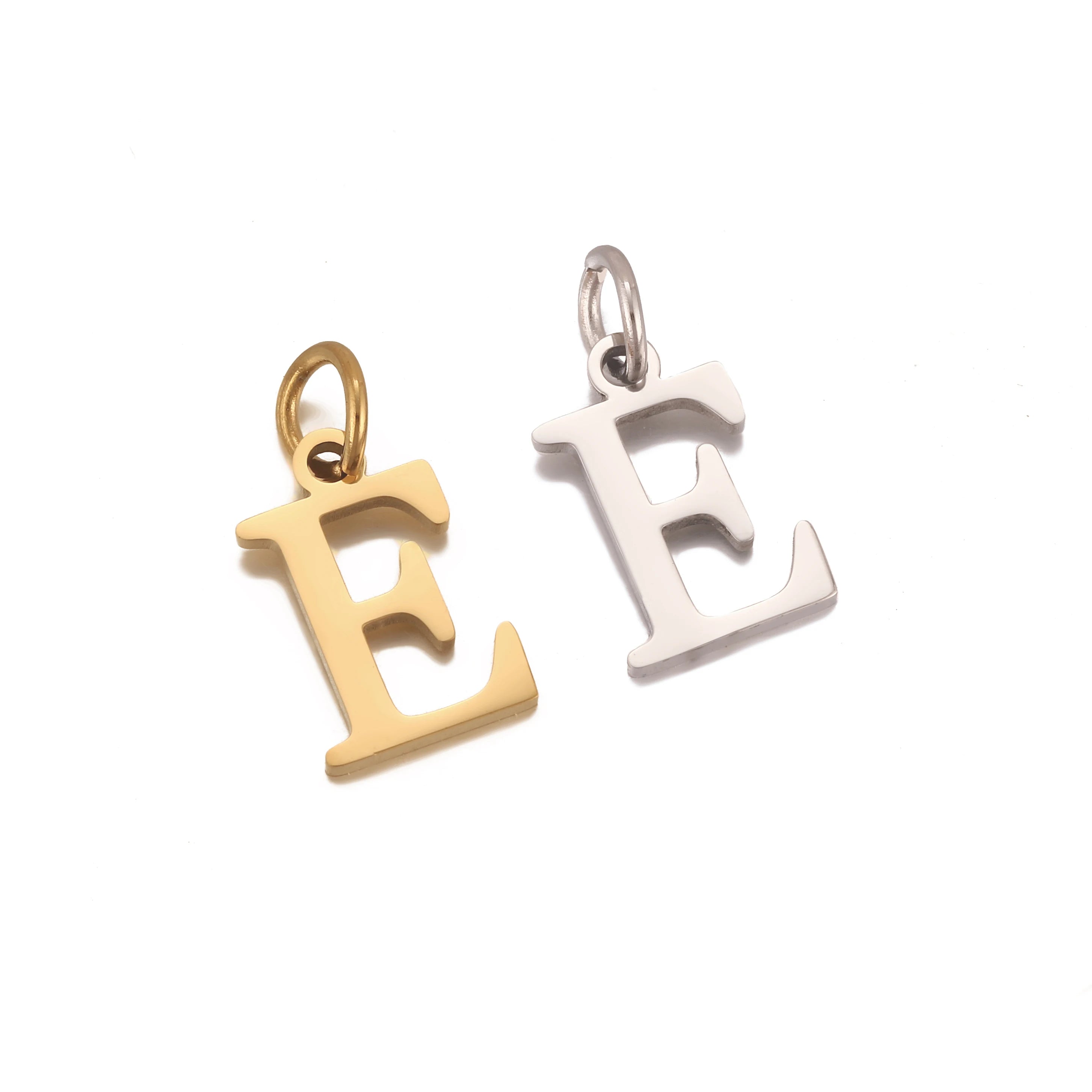 5pcs Stainless Steel Initial Letter Charms A-Z — Gold & Silver