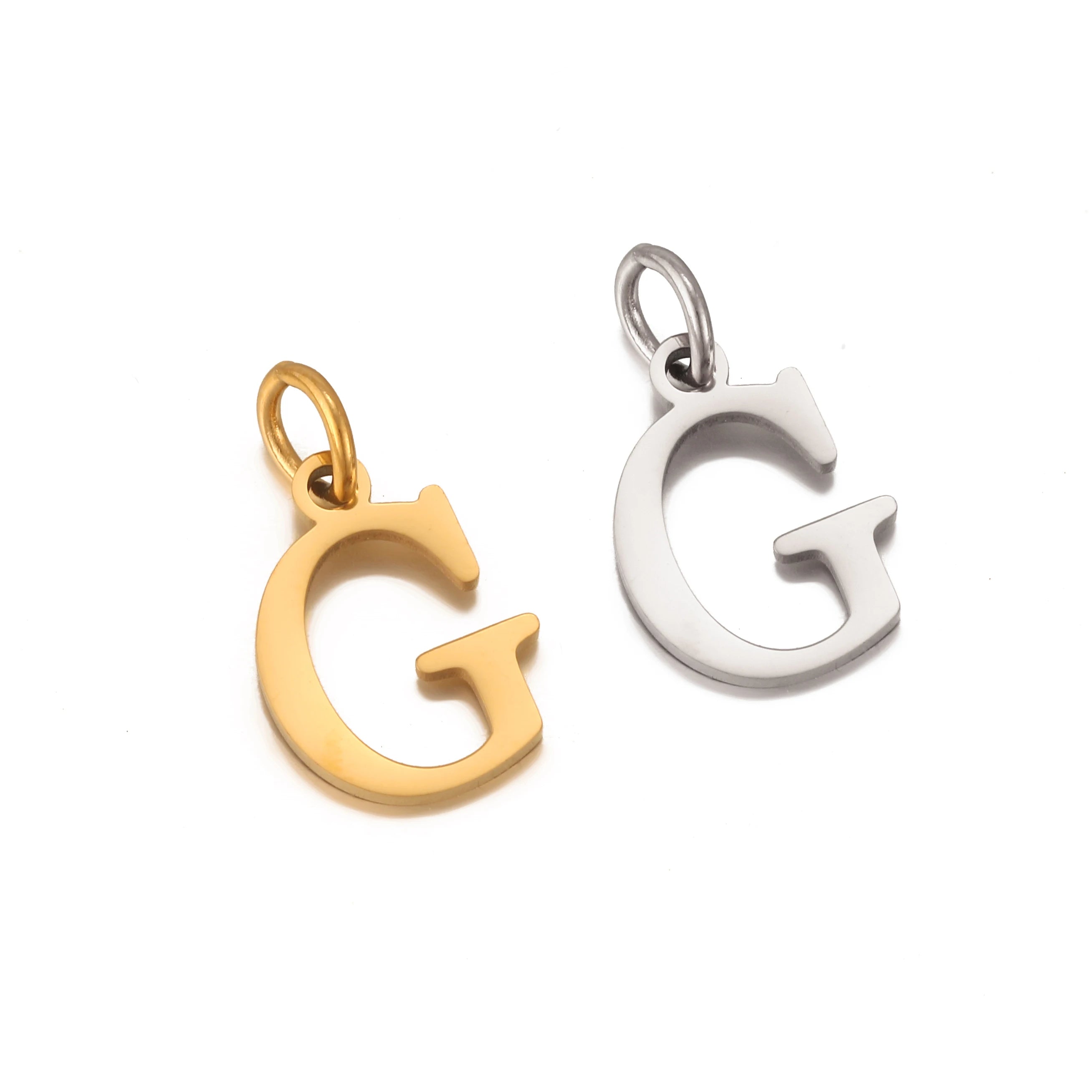 5pcs Stainless Steel Initial Letter Charms A-Z — Gold & Silver
