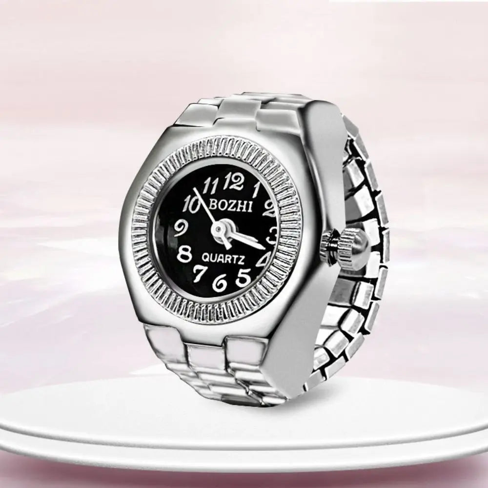 Vintage Finger Watch Ring — Heart Clock Punk Couple Ring