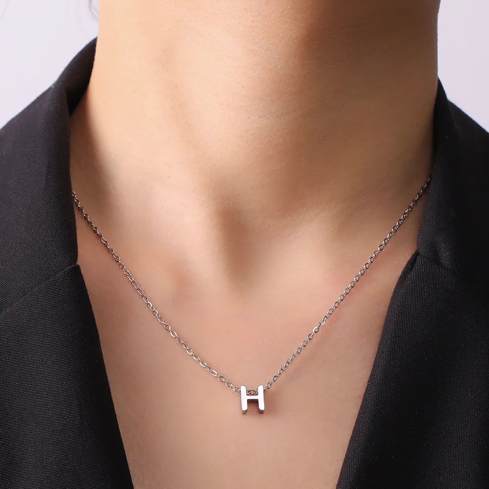 Initial Letter Pendant Necklace A-Z — Gold & Silver
