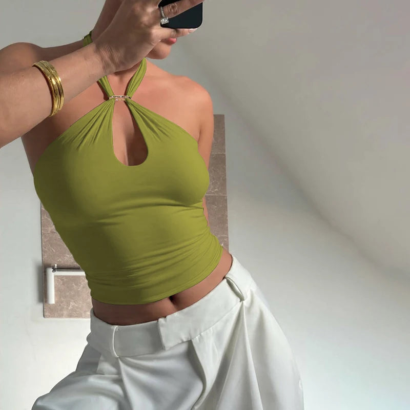 Women's Halter Backless Crop Top – Sexy Summer Tank Top