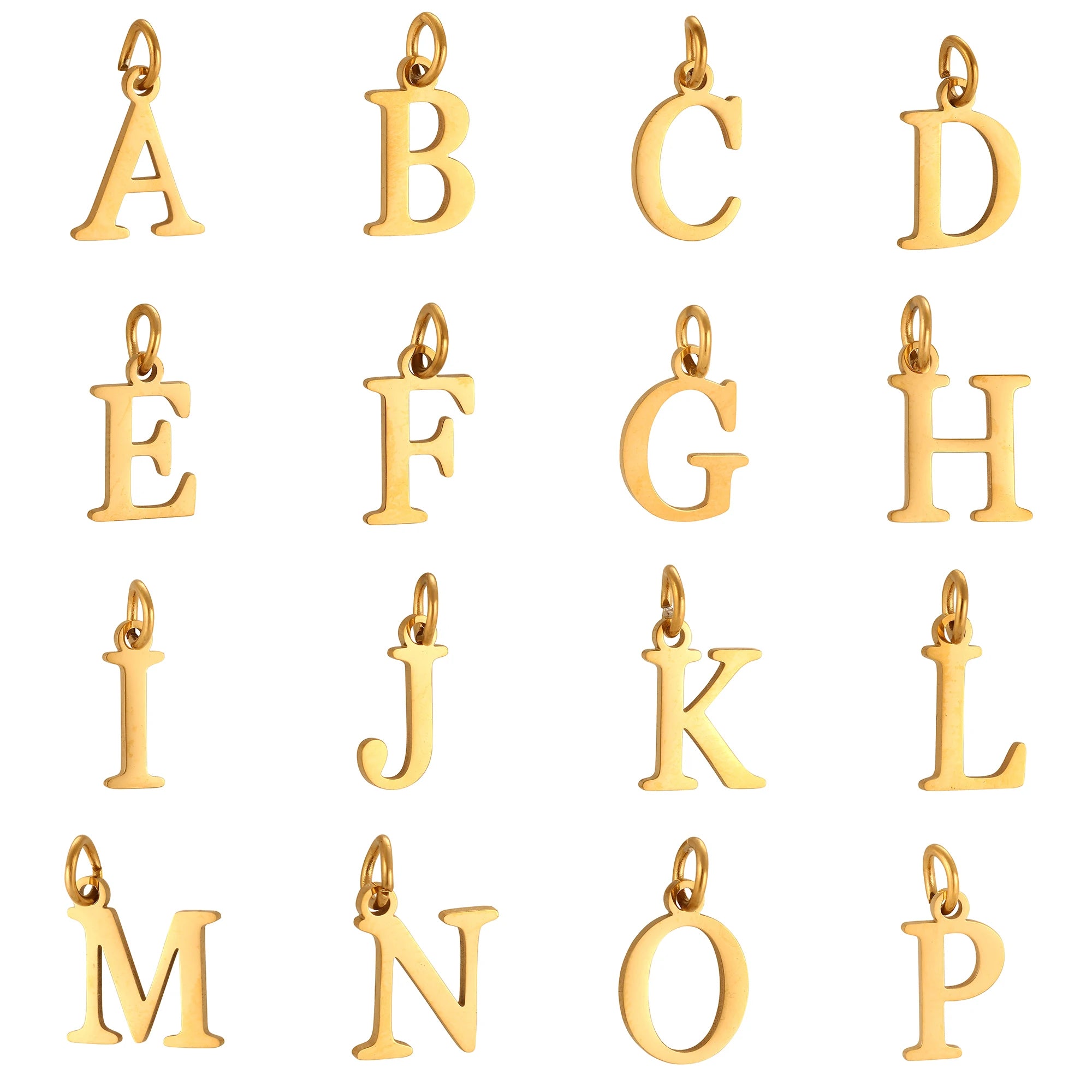 5pcs Stainless Steel Initial Letter Charms A-Z — Gold & Silver