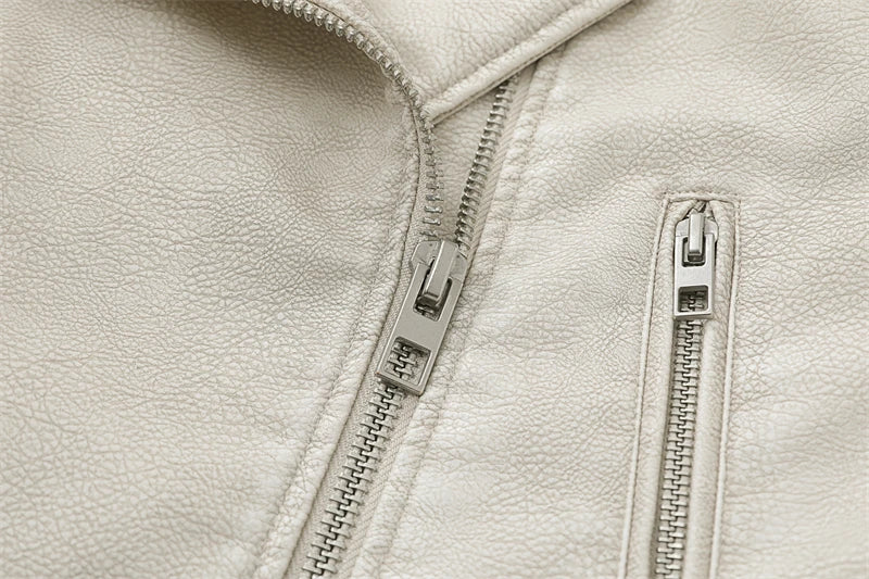 Women's Washed Leather Jacket – Vintage Belted Coat