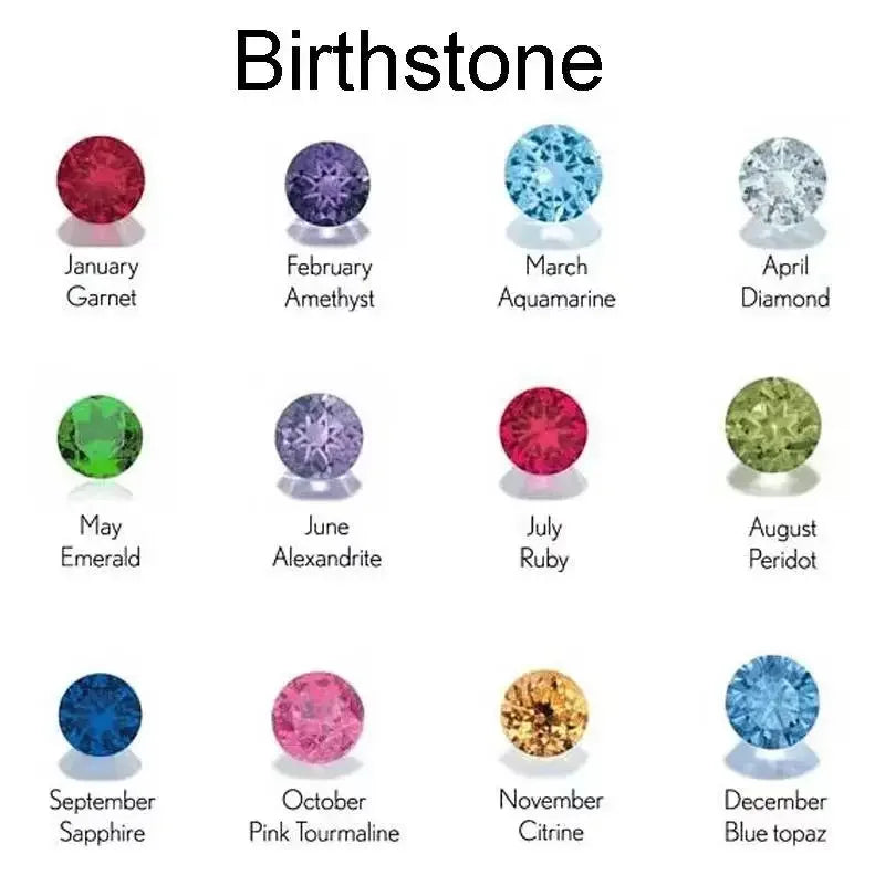 Personalised Carved Name Birthstone Pendant Necklace
