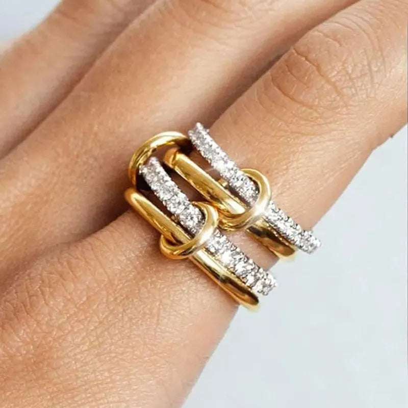 Two-Tone Stacking Ring Set — Four Rings, One Look