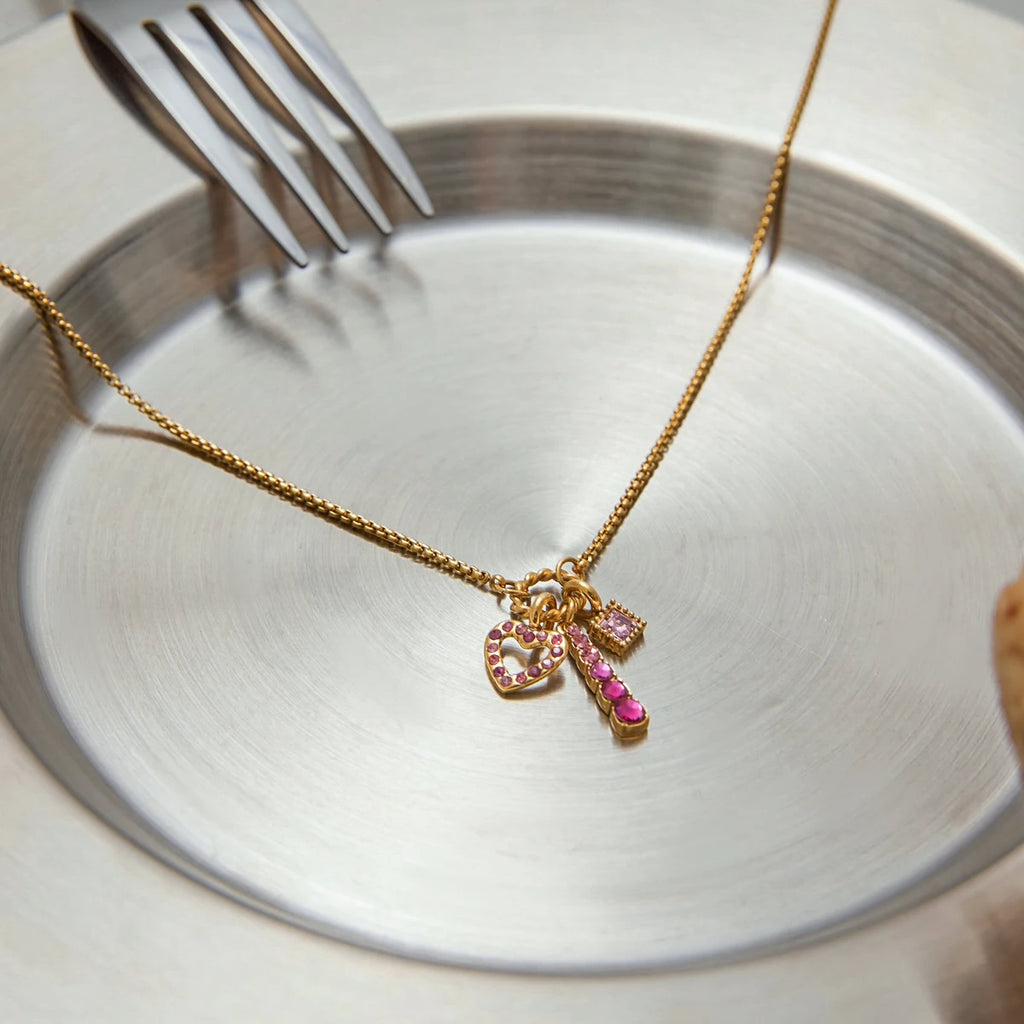 Pink Zirconia Heart Pendant Necklace — Delicate & Elegant