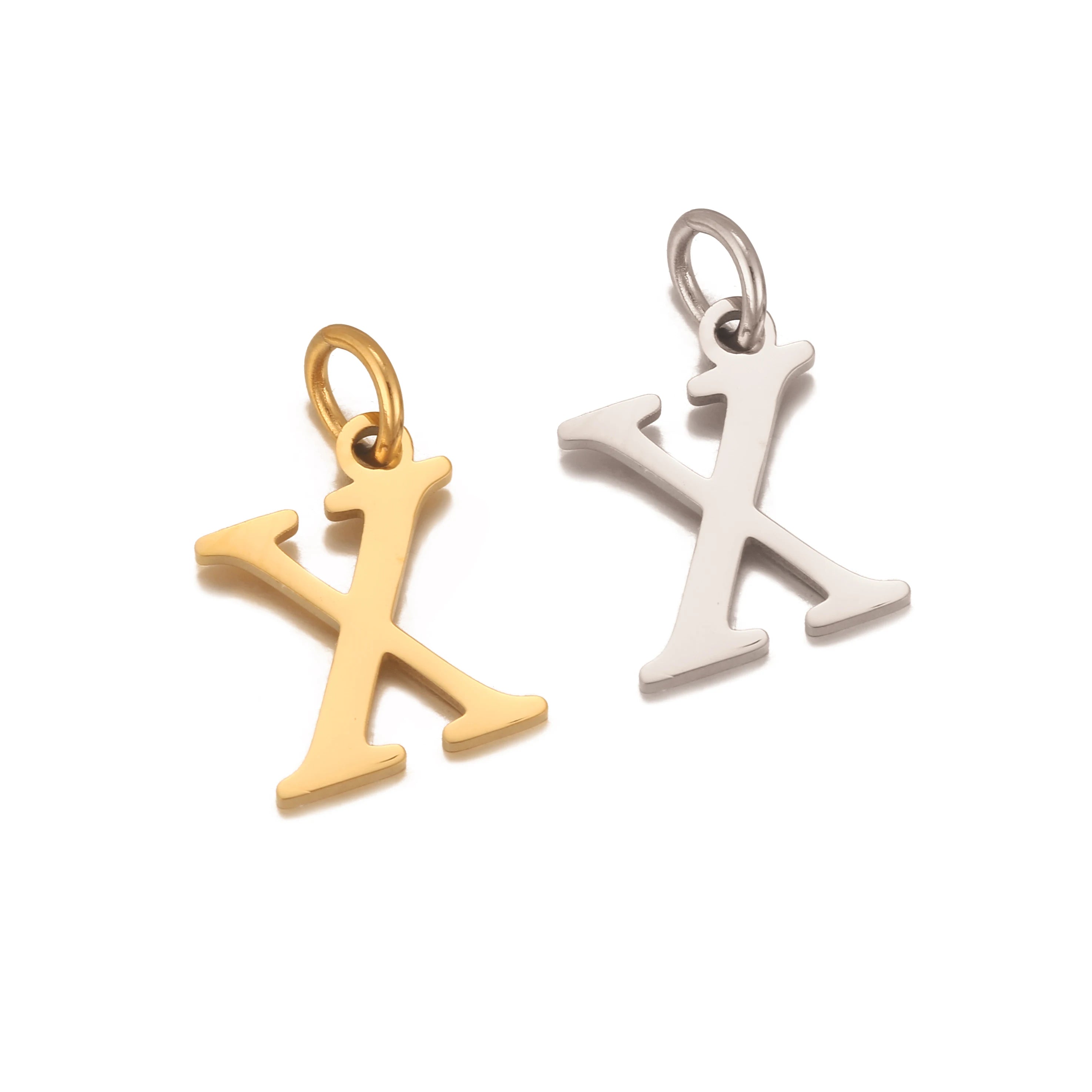 5pcs Stainless Steel Initial Letter Charms A-Z — Gold & Silver