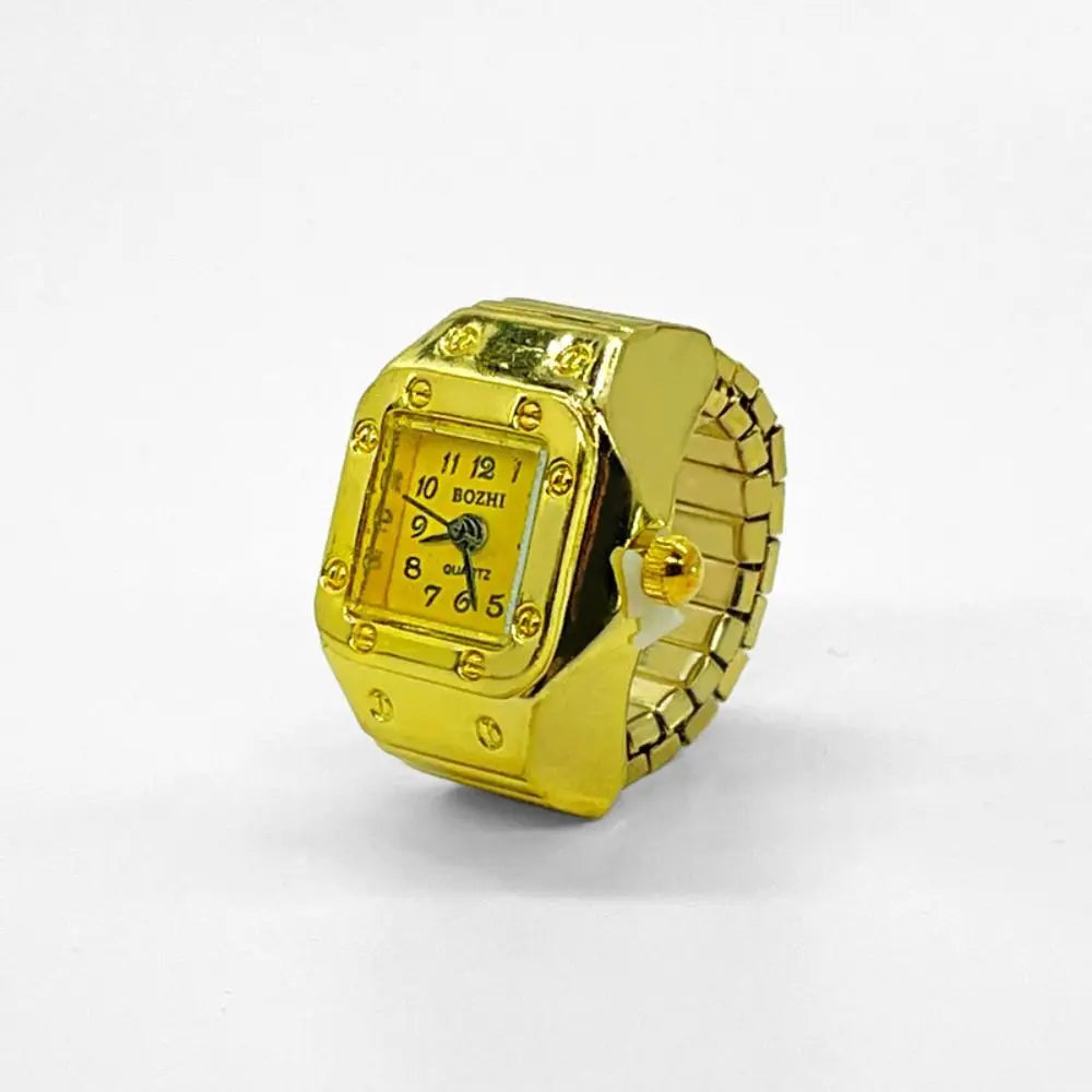 Vintage Finger Watch Ring — Heart Clock Punk Couple Ring