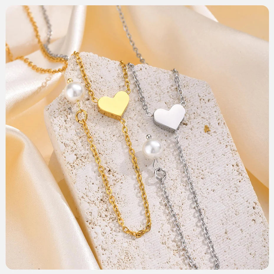 Heart & Butterfly Y-Necklace — Simple Sweater Chain