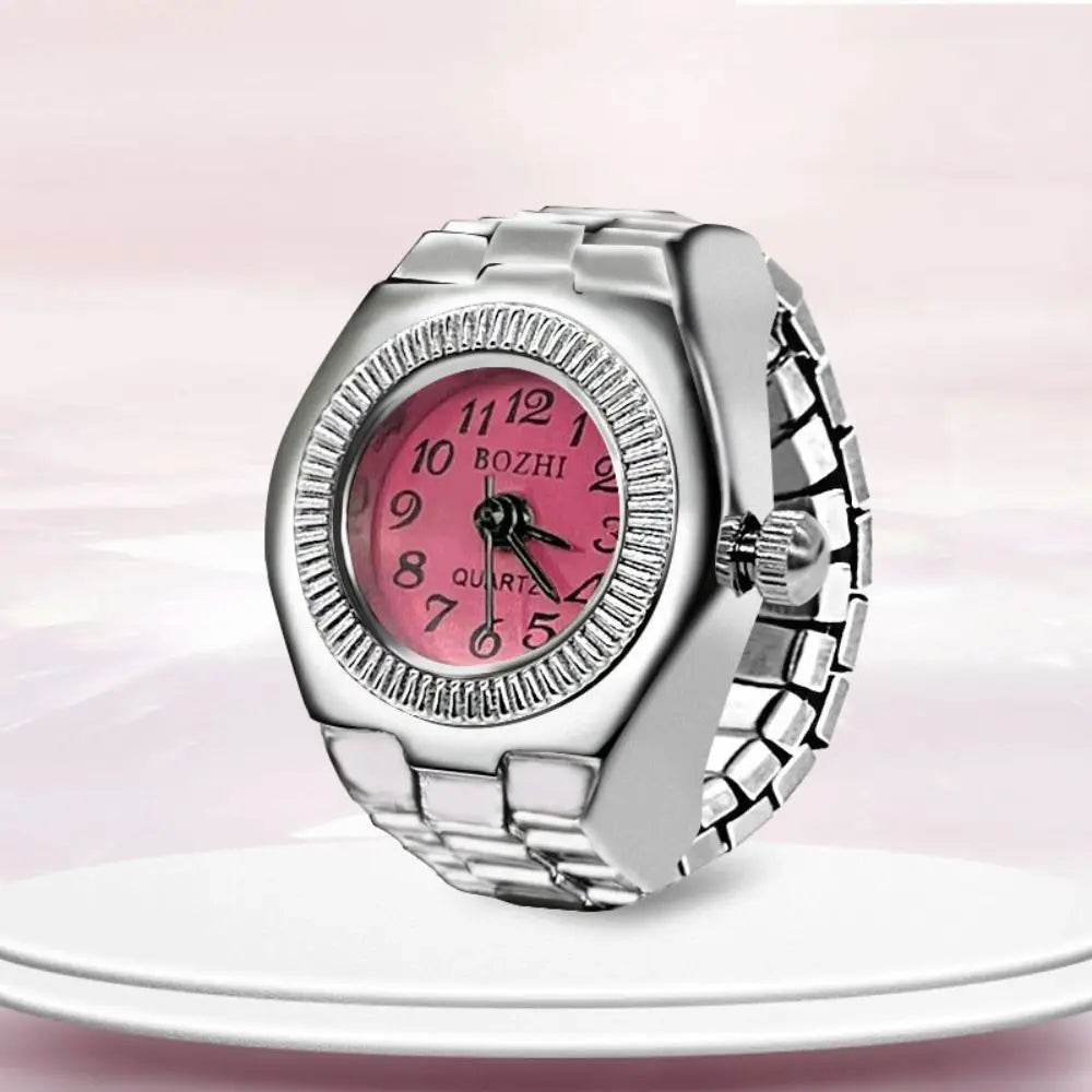 Vintage Finger Watch Ring — Heart Clock Punk Couple Ring