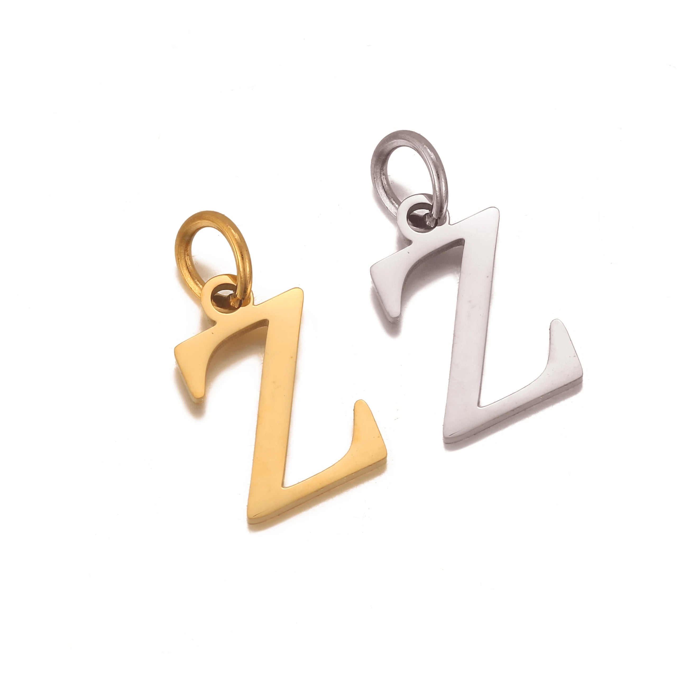 5pcs Stainless Steel Initial Letter Charms A-Z — Gold & Silver