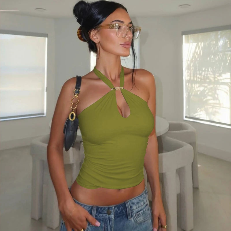 Women's Halter Backless Crop Top – Sexy Summer Tank Top