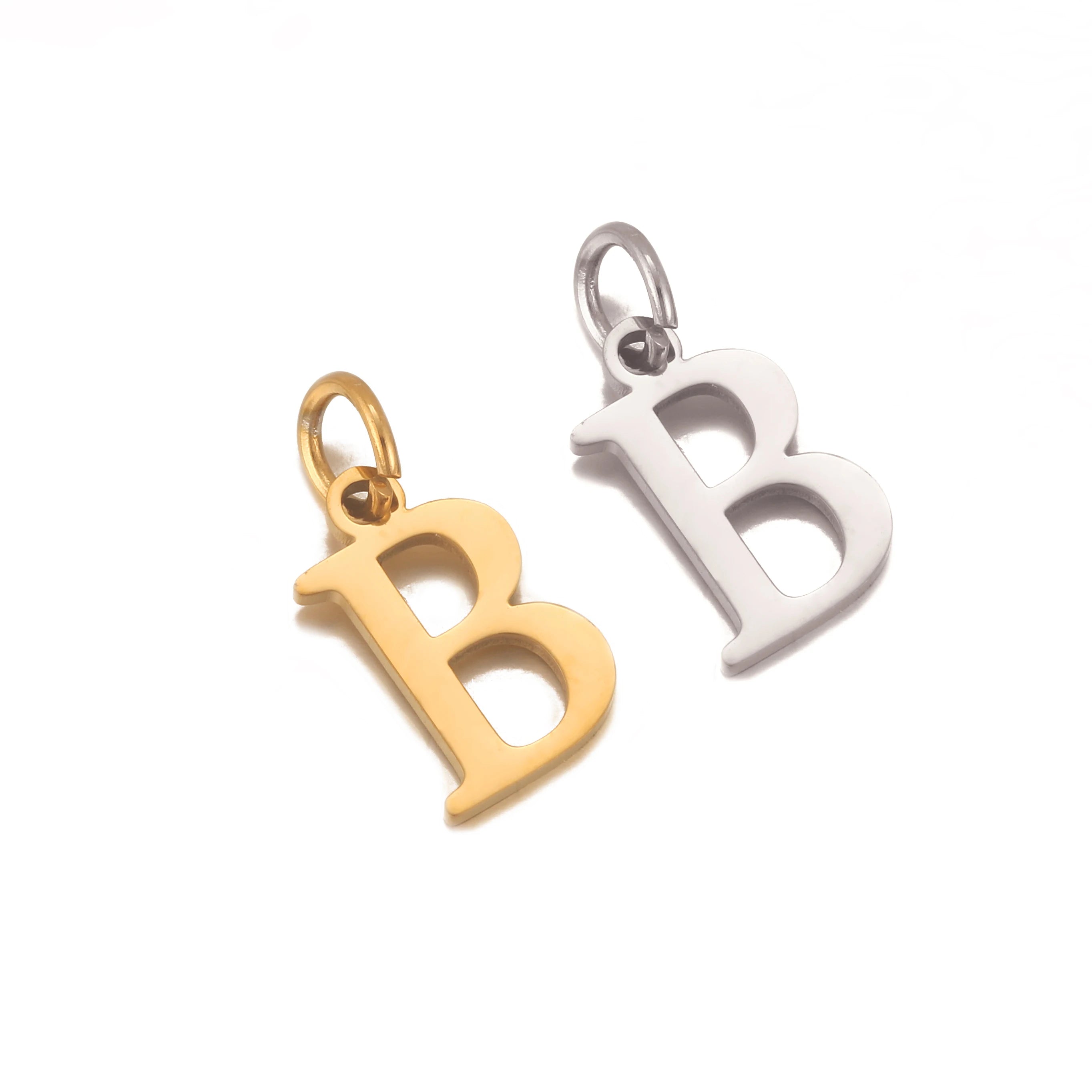 5pcs Stainless Steel Initial Letter Charms A-Z — Gold & Silver