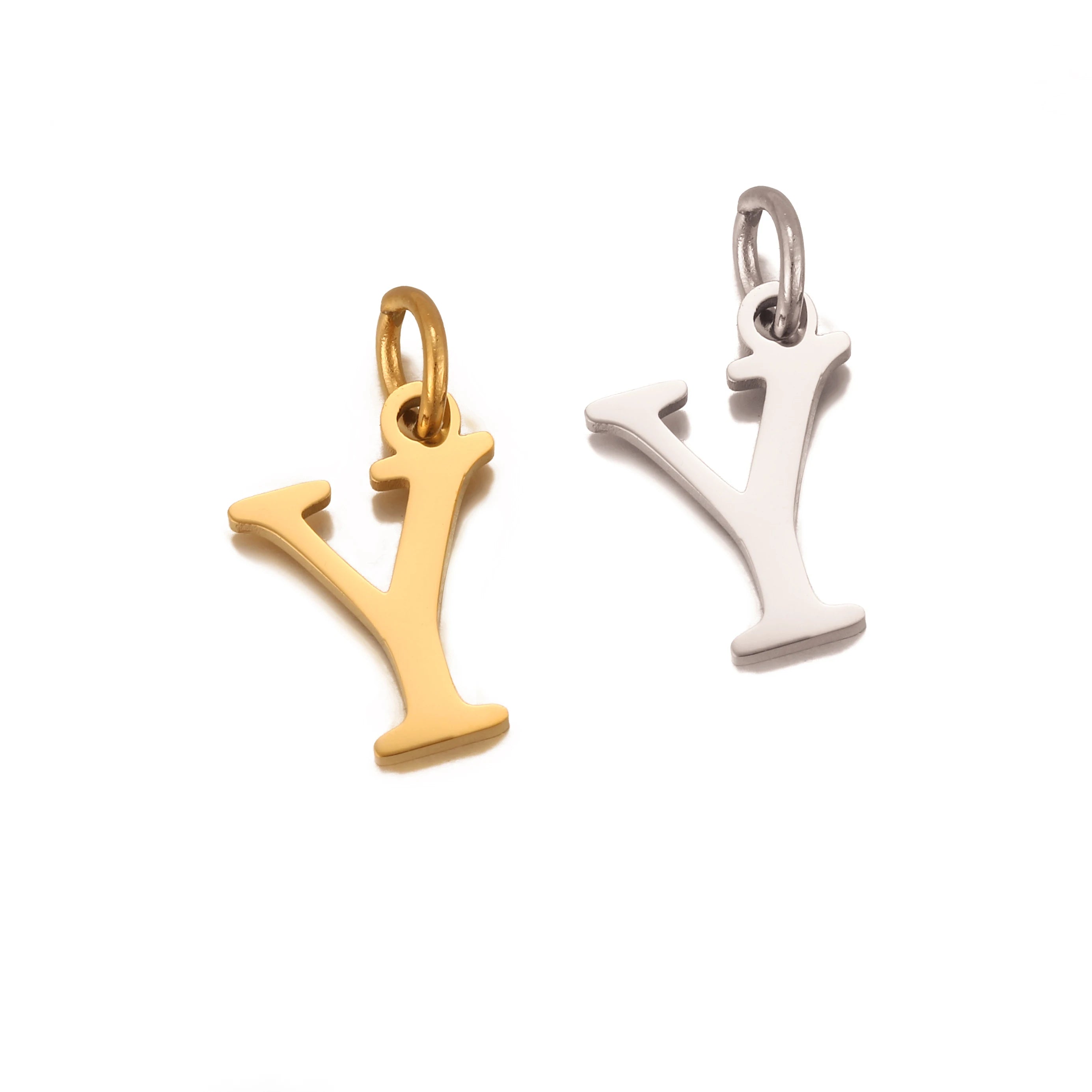 5pcs Stainless Steel Initial Letter Charms A-Z — Gold & Silver
