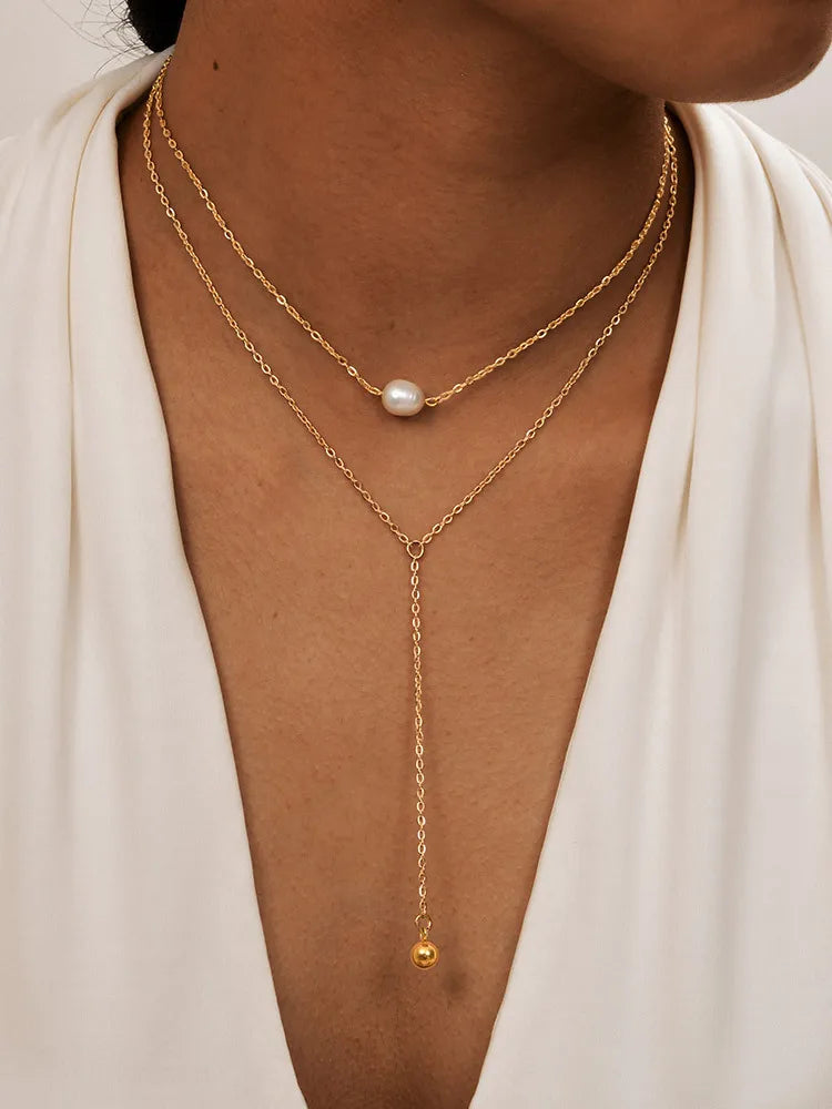 Heart & Butterfly Y-Necklace — Simple Sweater Chain