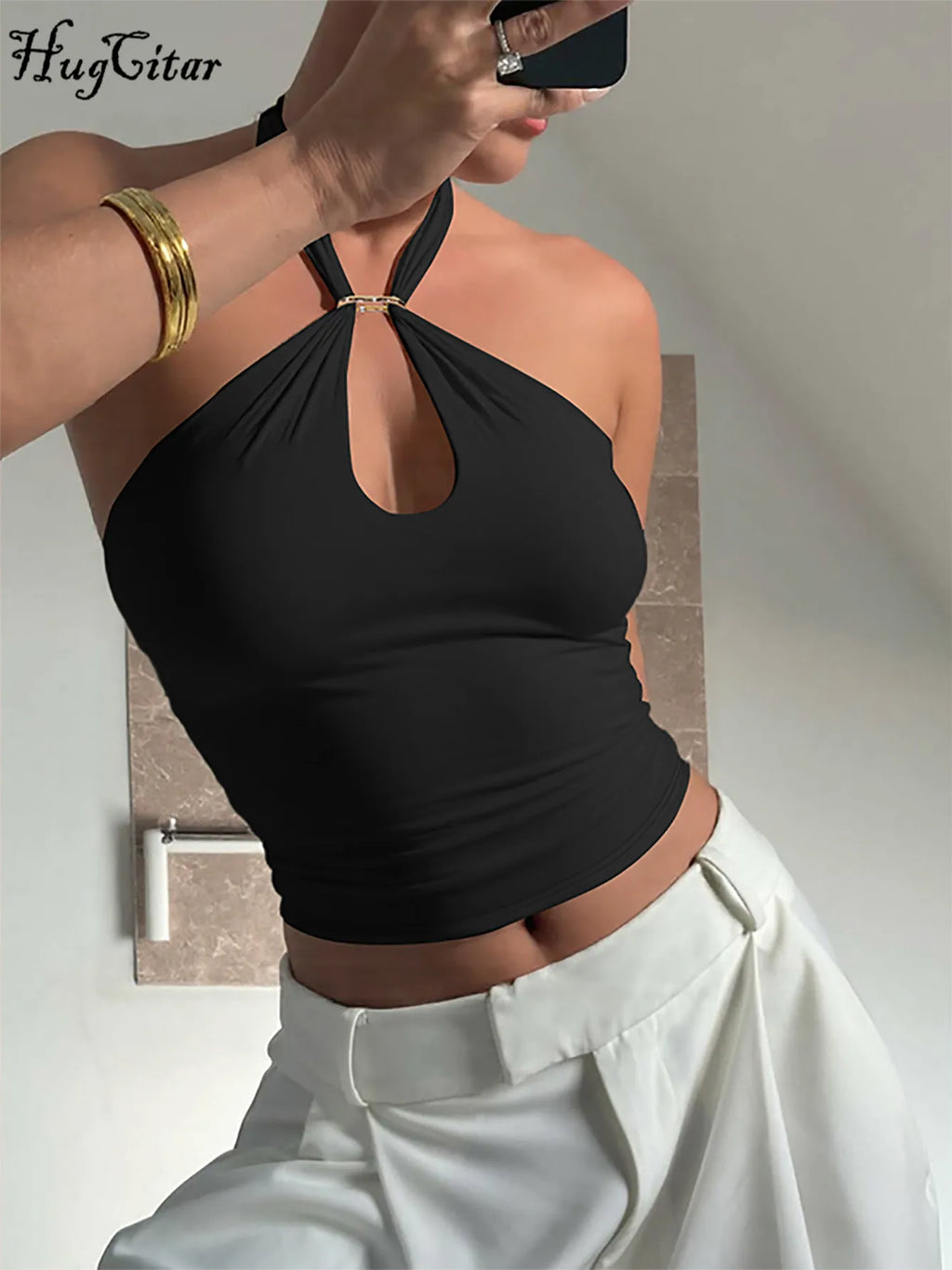 Women's Halter Backless Crop Top – Sexy Summer Tank Top