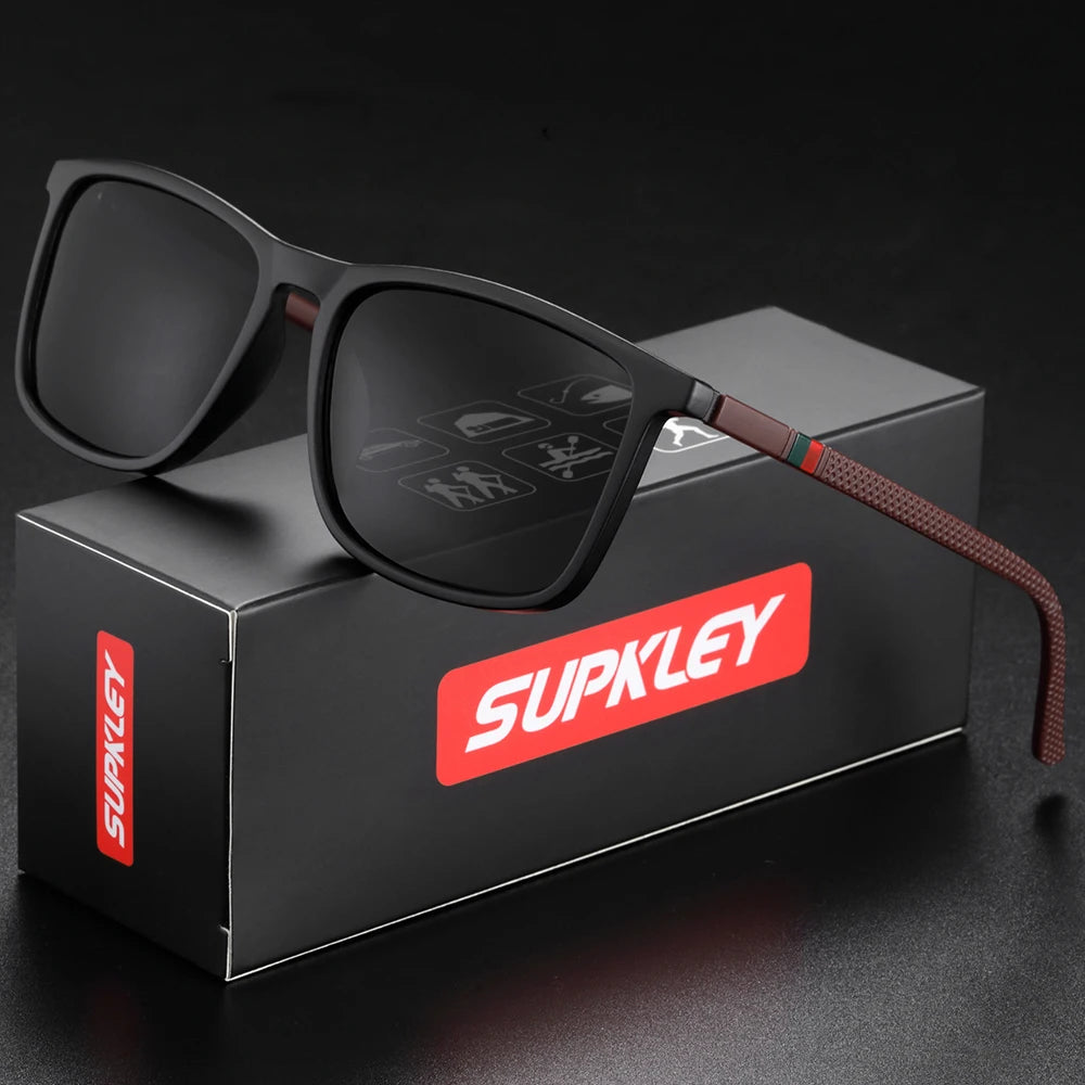 SUPKLEY Square Sports Sunglasses – Polarized UV400, Lightweight