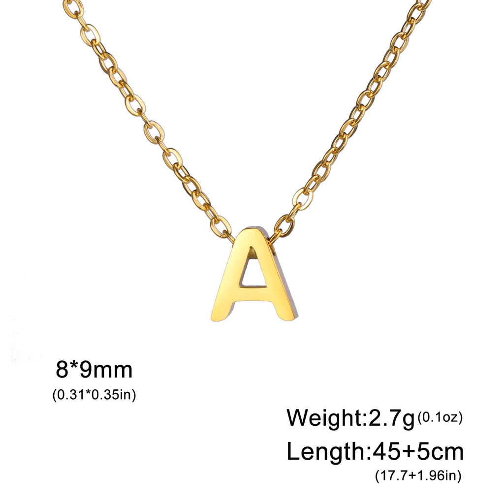 Initial Letter Pendant Necklace A-Z — Gold & Silver