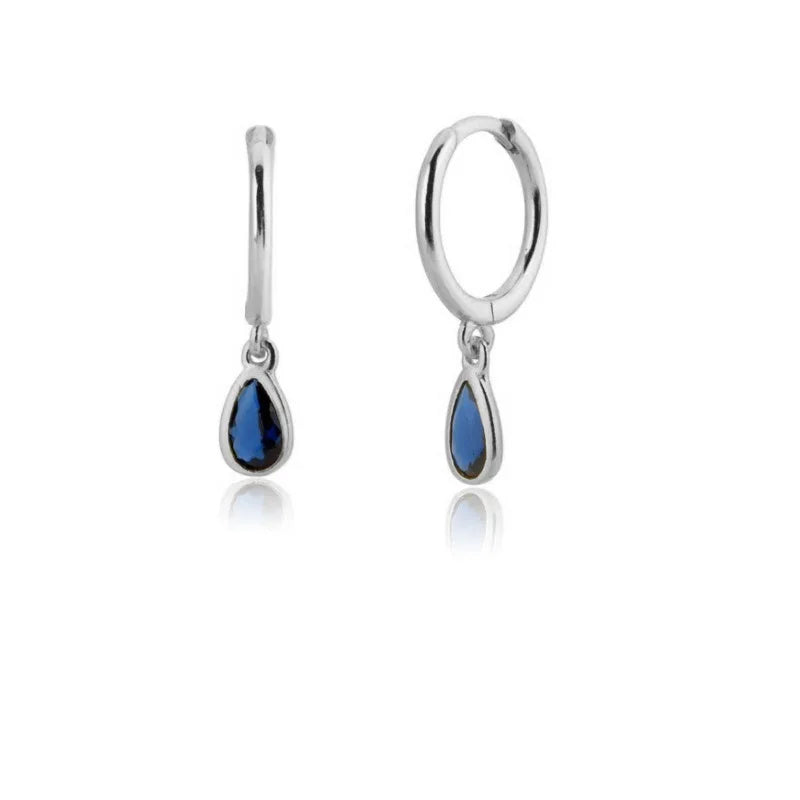 Multicolor Zircon Water Drop Hoop Earrings