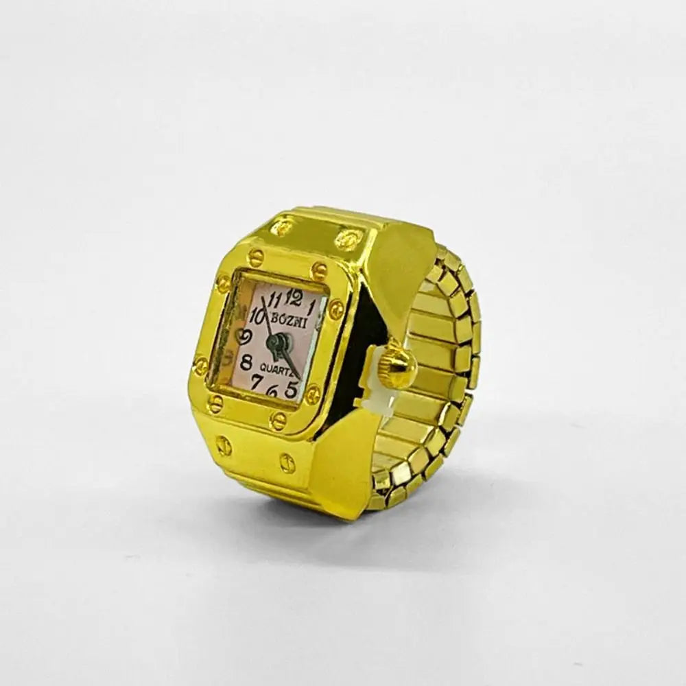 Vintage Finger Watch Ring — Heart Clock Punk Couple Ring
