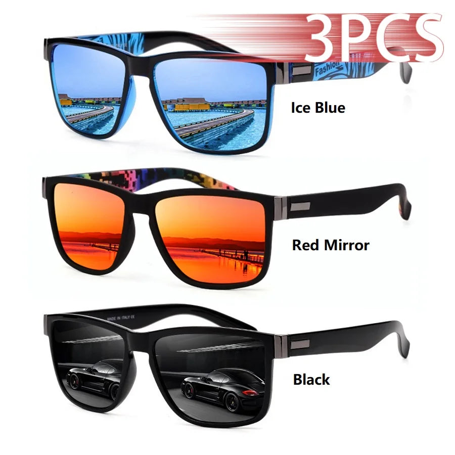 Square Sunglasses 3-Pack – UV400 Protection, Mix & Match Colours