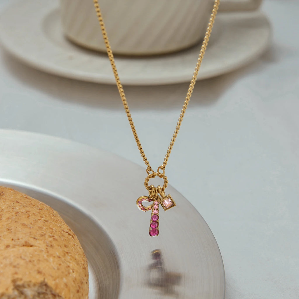 Pink Zirconia Heart Pendant Necklace — Delicate & Elegant