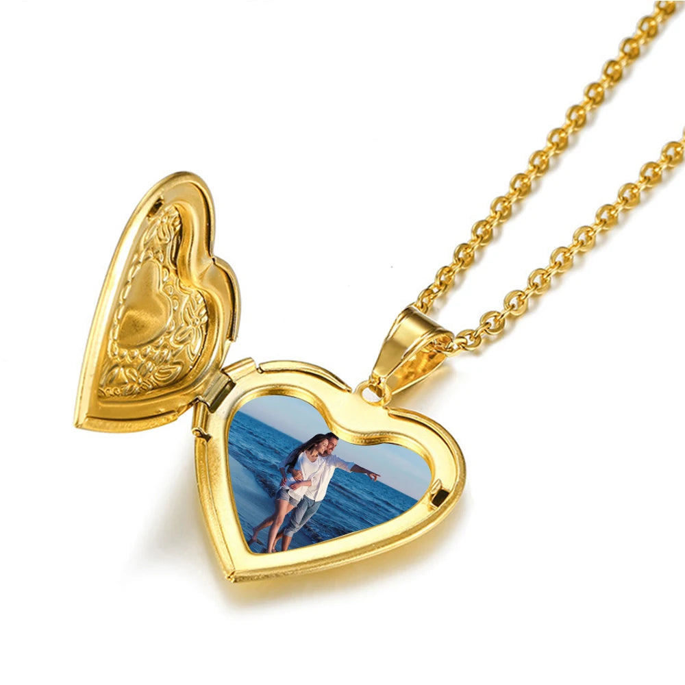 Heart Locket Pendant Necklace — Gold & Silver