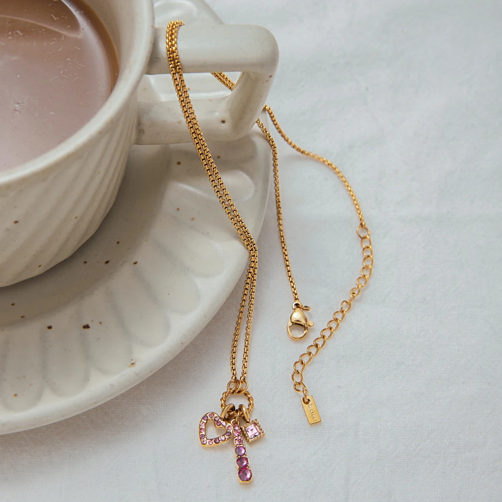 Pink Zirconia Heart Pendant Necklace — Delicate & Elegant