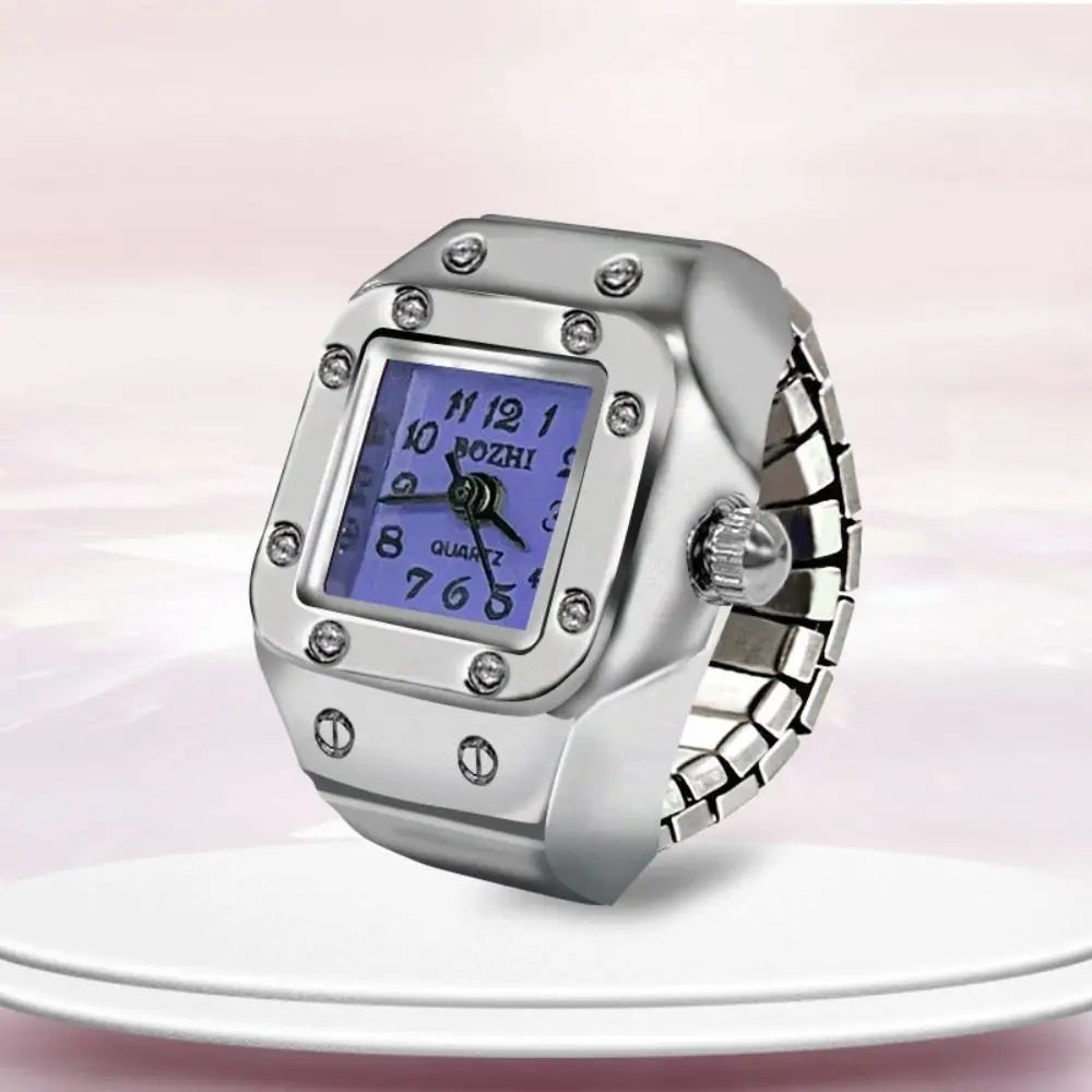 Vintage Finger Watch Ring — Heart Clock Punk Couple Ring