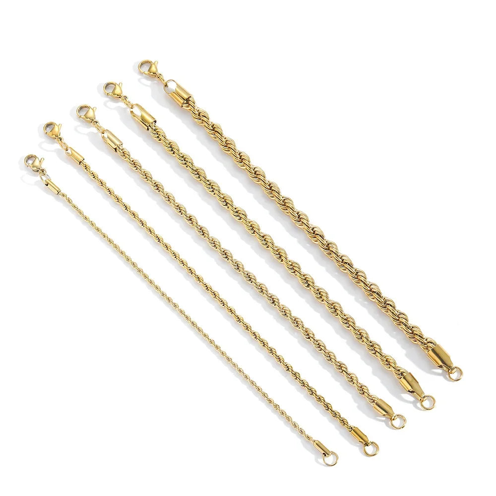 Twisted Rope Chain Bracelet — Gold & Silver