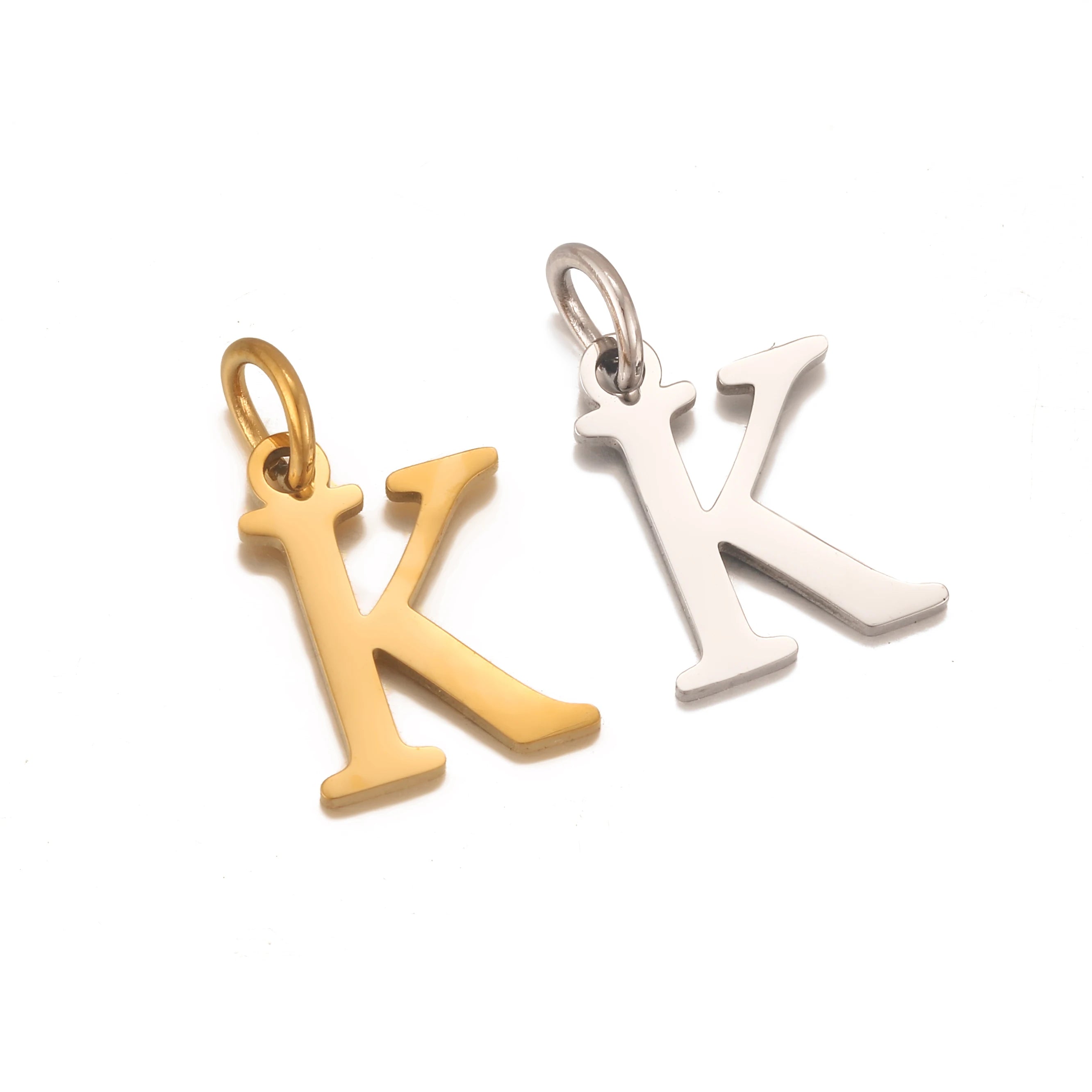 5pcs Stainless Steel Initial Letter Charms A-Z — Gold & Silver