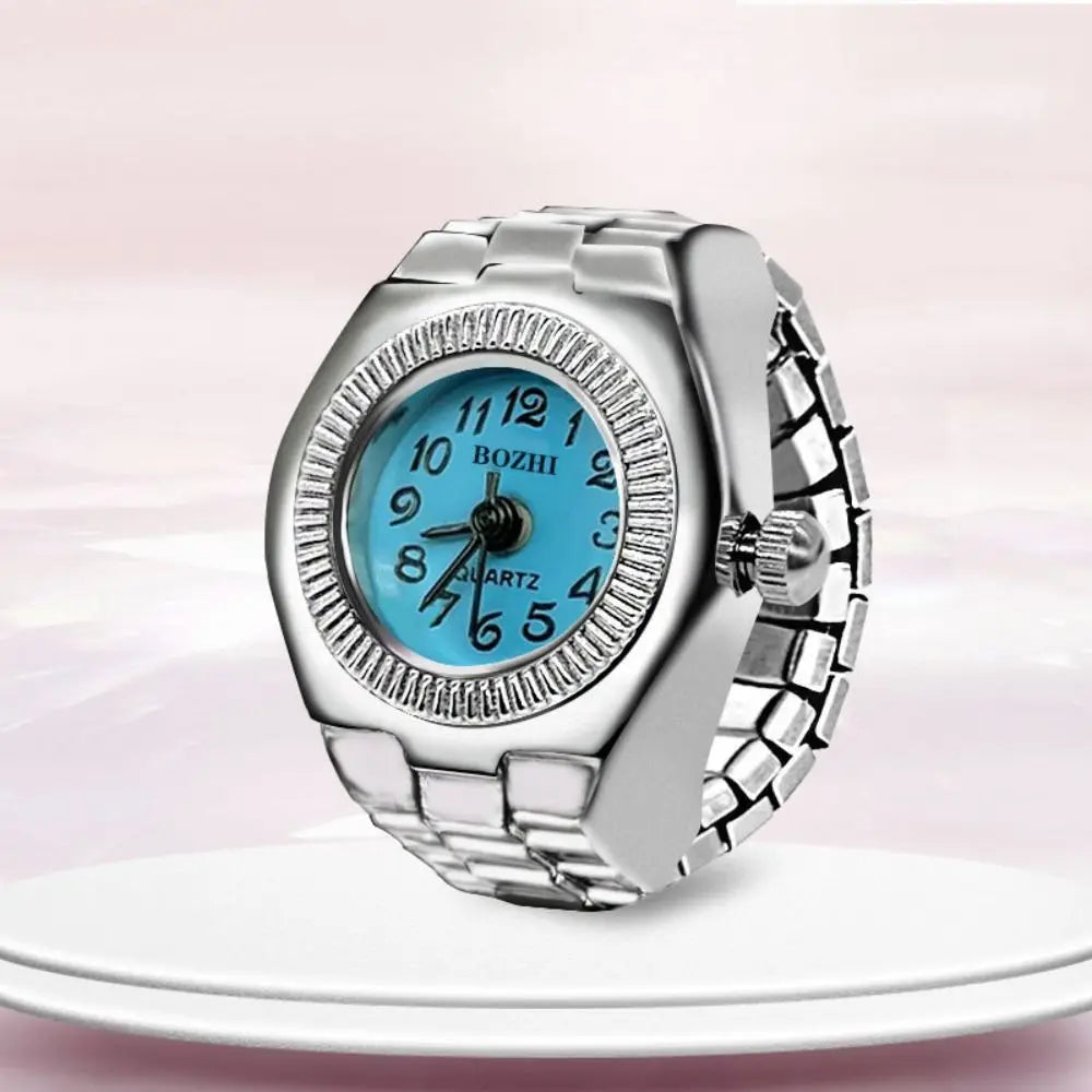 Vintage Finger Watch Ring — Heart Clock Punk Couple Ring