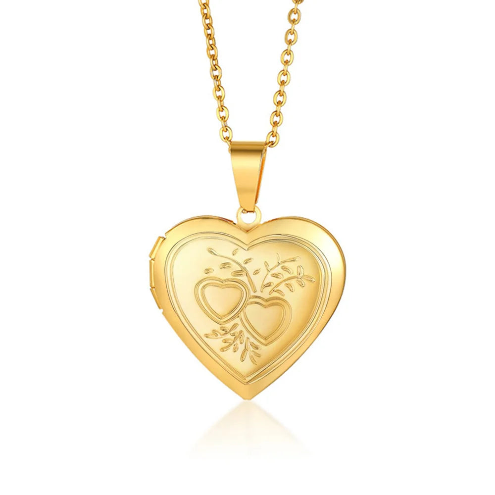 Heart Locket Pendant Necklace — Gold & Silver