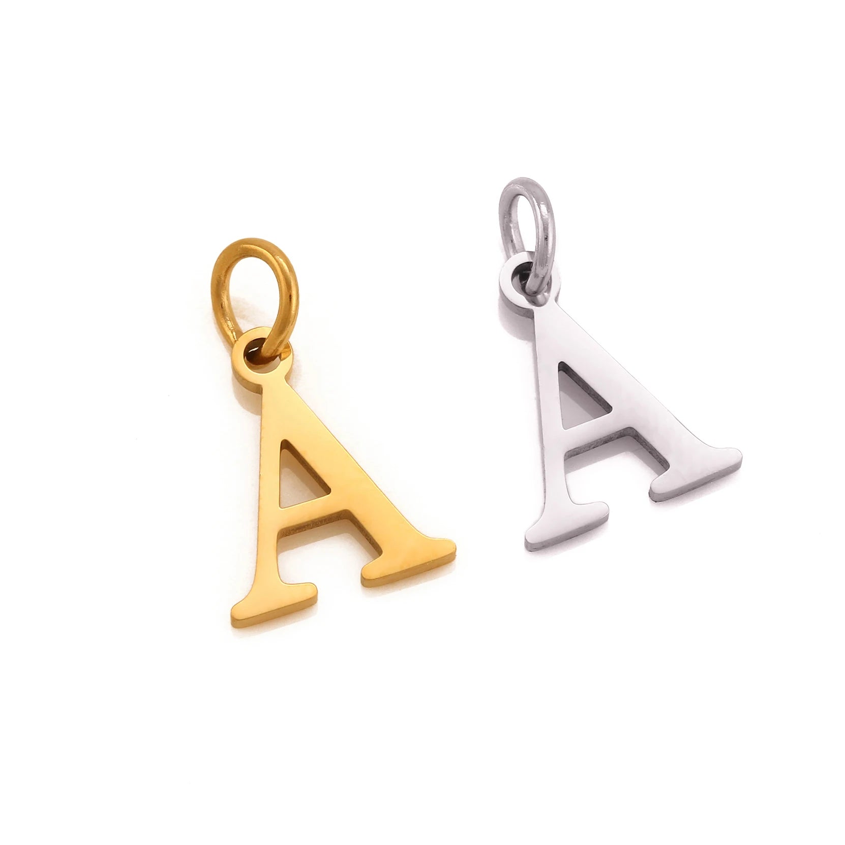 5pcs Stainless Steel Initial Letter Charms A-Z — Gold & Silver