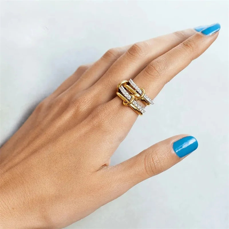 Two-Tone Stacking Ring Set — Four Rings, One Look