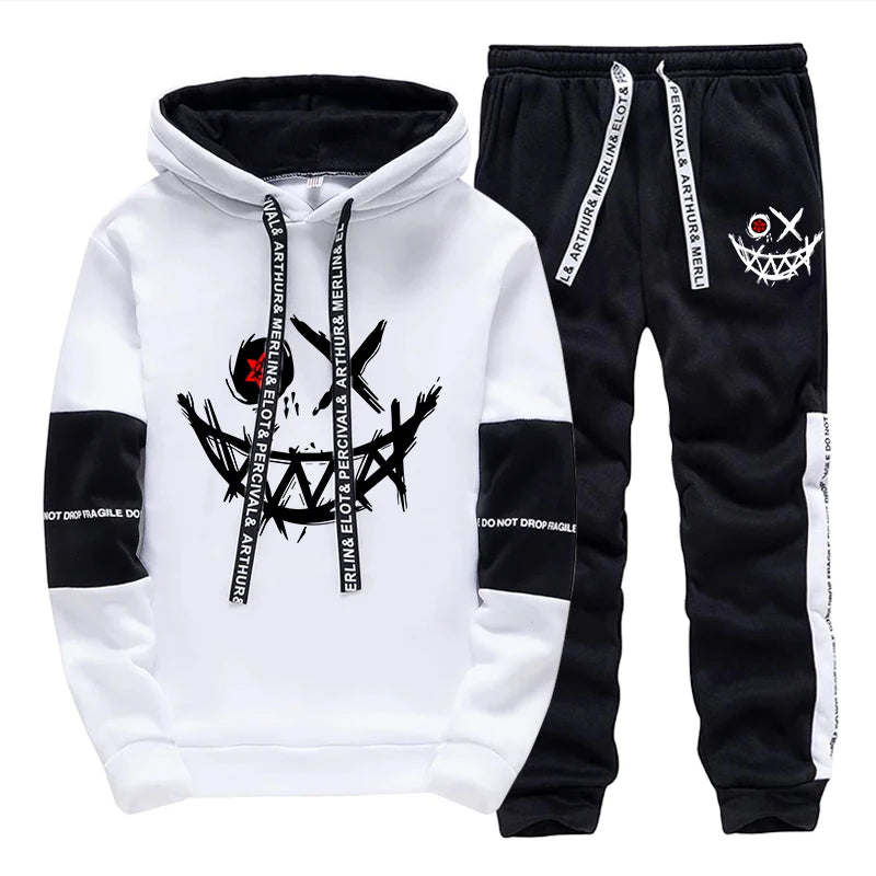 Hot Sales Mens Tracksuit Printed Single Piece Sweatshirts Sweatpants Casual Hoodie Pants Outdoors Mens Clothing Funny Streetwear
