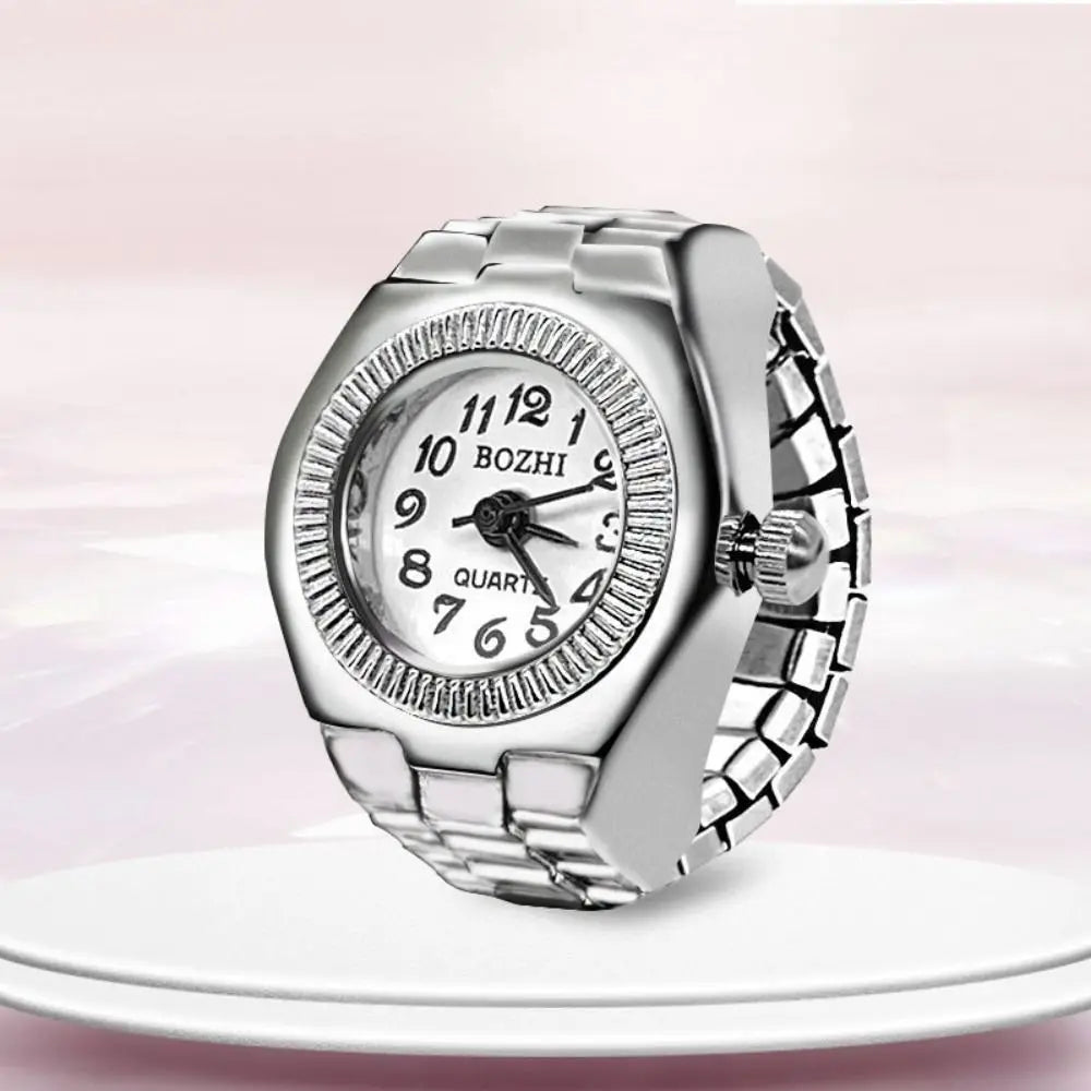 Vintage Finger Watch Ring — Heart Clock Punk Couple Ring