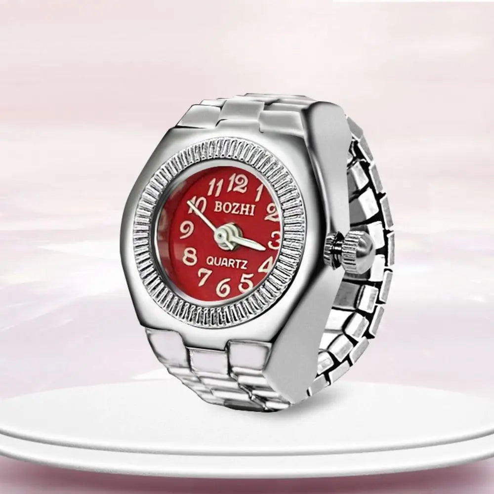 Vintage Finger Watch Ring — Heart Clock Punk Couple Ring